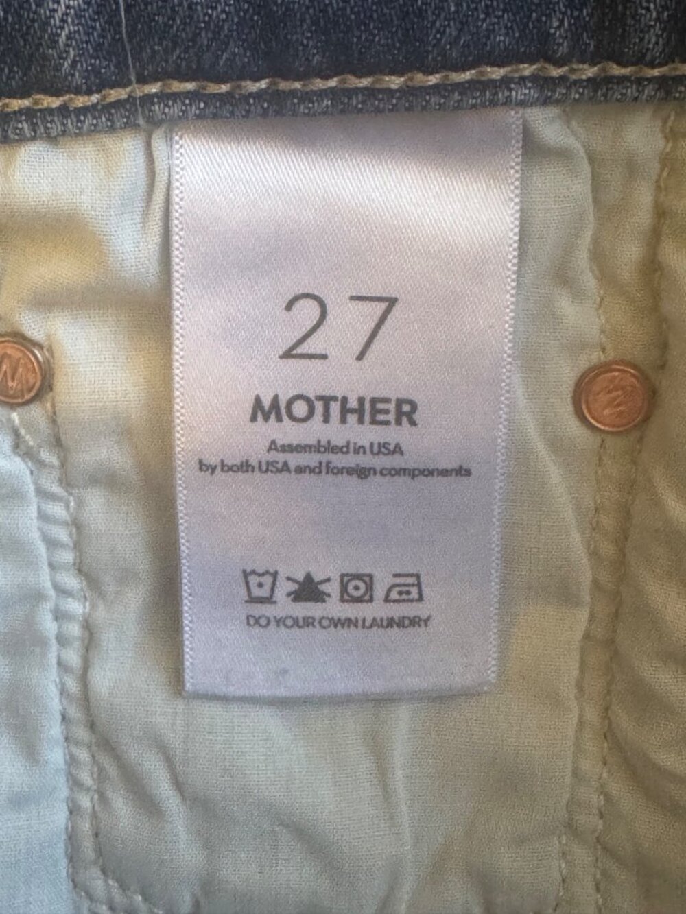 MOTHER The Scooter High Rise Ankle Bootcut Jeans It's A Small World Size 27 - Picture 15 of 16